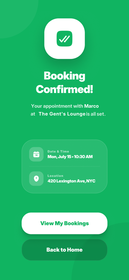 You're booked